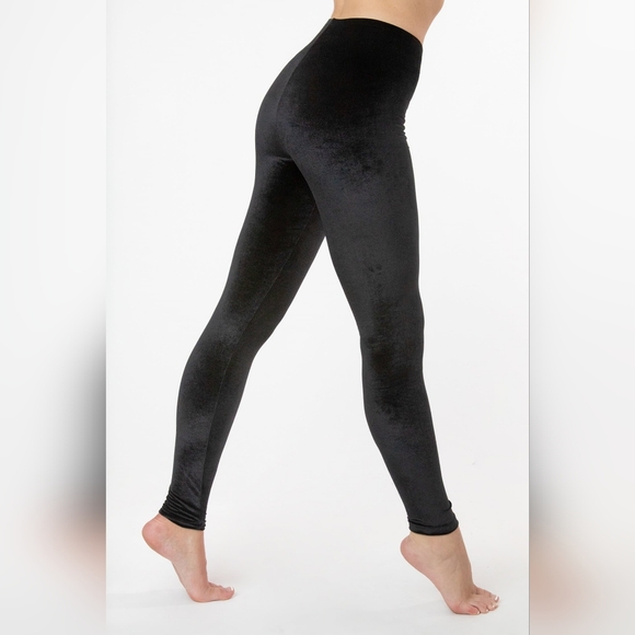 Victoria's Secret Black Leggings velvet Sleek Stretchy Design - Picture 1 of 15